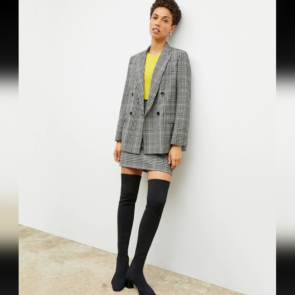 ZARA Textured Houndstooth Plaid Oversized Unstructured Blazer Sz. M - Picture 3 of 12